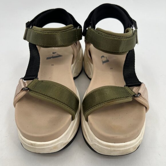 Zara Green Black Chunky Velcro Sandals | Women's Size 39EU - Picture 7 of 9